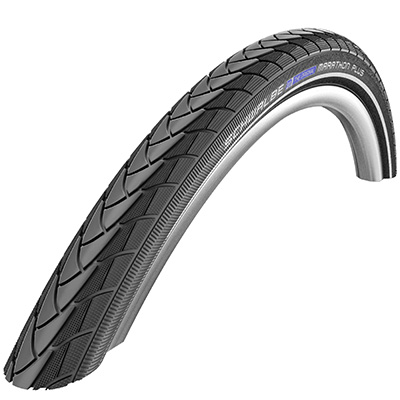 PNEU VTT URBAIN 26 X 1.75 SCHWALBE MARATHON PLUS NOIR (RECOMMANDE LA POSTE) TR (47-559) RENFORT 5MM FLANC REFLEX COMPATIBLE VAE