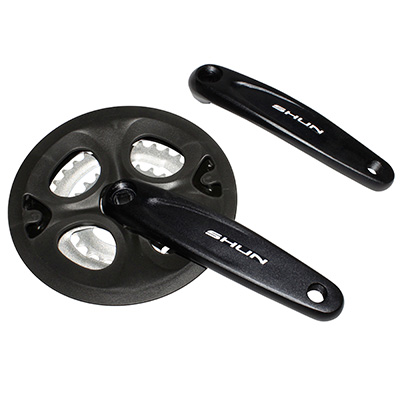 PEDALIER VTT P2R 7-8V. ALU NOIR BLACK-X 170MM 42-34-24 (BOITIER 113MM) AVEC PARE CHAINE