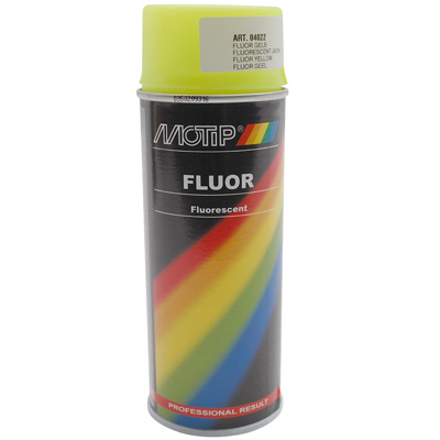 BOMBE DE PEINTURE MOTIP PRO FLUO JAUNE AEROSOL 400ML (04022)