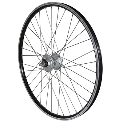 ROUE VTT PATIN BLOCAGE 26" ER10 AVANT NOIR MOYEU SHIMANO DYNAMO DH2N 6 VOLT-2.4W JANTE 19C