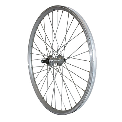 ROUE VTT PATIN BLOCAGE 24" ER10 ARRIERE ARGENT MOYEU ALU ROUE LIBRE 7-6V JANTE 19C