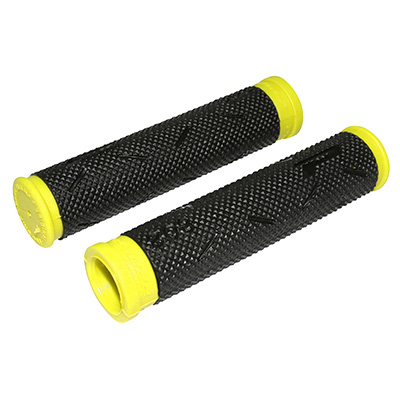 POIGNEE VTT PROGRIP 808 NOIR-JAUNE FLUO Ø22MM L120MM (PAIRE)