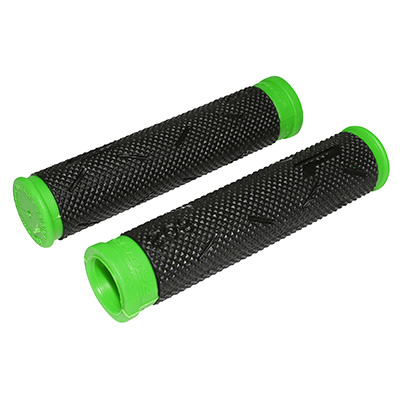 POIGNEE VTT PROGRIP 808 NOIR-VERT FLUO Ø22MM L120MM (PAIRE)