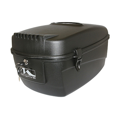 TOP CASE VELO P2R P1 13L NOIR FIXATION PORTE BAGAGE (42X26X21CM) AVEC FIXATION 2 PLAQUES METAL