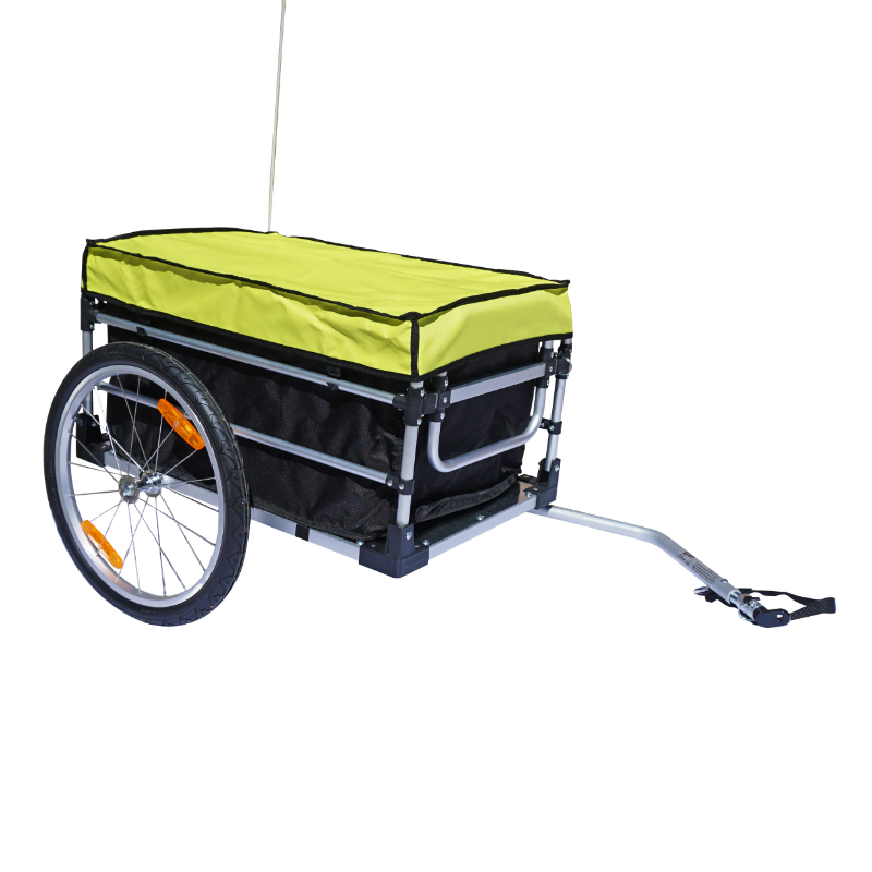 REMORQUE VELO UTILITAIRE MAXI 40KG AVEC HOUSSES (DIMENSIONS INTERIEURES L68XL42XH38) AVEC ROUES 20" FIXATION AXE DE ROUE - MONTAGE RAPIDE SANS OUTIL