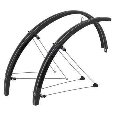 GARDE BOUE CITY-VTC TRINGLES 28'' STRONGLIGHT TOUR 54MM NOIR (PAIRE) AVEC FIXATION CLASSIC TRINGLES INOX