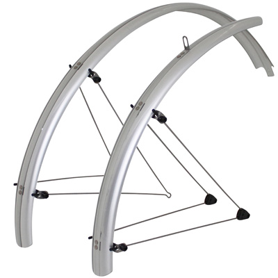 GARDE BOUE VTT TRINGLES 26'' STRONGLIGHT COUNTRY 54MM ARGENT (PAIRE) AVEC FIXATION CLASSIC TRINGLES INOX