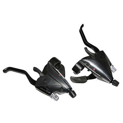 LEVIER-MANETTE VTT PATIN P2R 3X7V. NOIR ALU AZERA V-BRAKE COMPATIBLE SHIMANO (PAIRE)