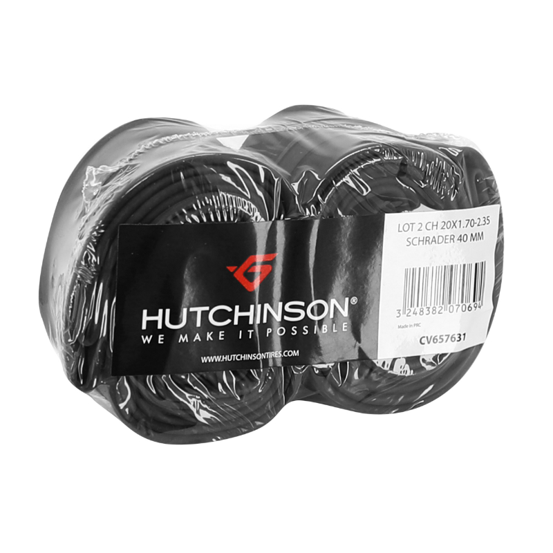 CHAMBRE A AIR VELO 20 X 1.70-2.35 HUTCHINSON VALVE STANDARD 40MM (VENDU PAR LOT DE 2)