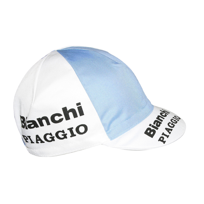 CASQUETTE VELO EQUIPE VINTAGE BIANCHI COPPI BLEU-BLANC