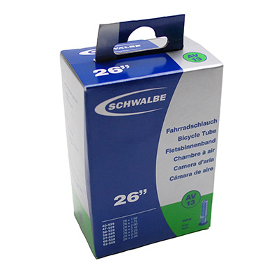 CHAMBRE A AIR VELO 26 X 1.50-2.50 SCHWALBE VALVE STANDARD TOUT ALU (AV13)