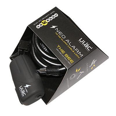 ANTIVOL VELO SPIRAL A CLE P2R DIAM 12MM L 1,20M NOIR AVEC SUPPORT ET ALARME