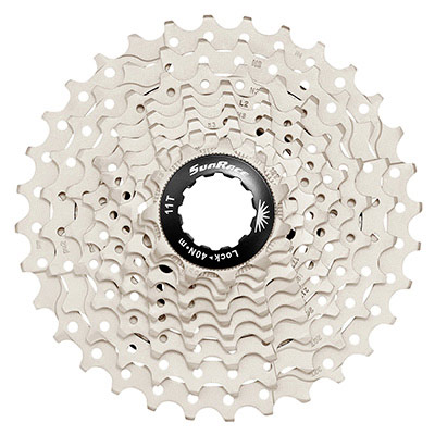 CASSETTE 10V. SUNRACE RS1 11-28 ROUTE POUR SHIMANO (NIVEAU 105) METALLIC ARGENT (LIVRE EN BOITE) (11-12-13-14-15-17-19-21-24-28)