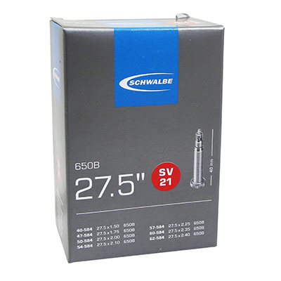 CHAMBRE A AIR VELO 27.5 X 1.50-2.35 SCHWALBE VALVE PRESTA OBUS DEMONTABLE TOUT ALU (SV21)