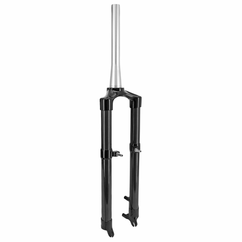 FOURCHE VTT 29 " RIGIDE ALU 7075 FOURREAUX CARBONE 3K POUR FREIN A DISQUE PIVOT LISSE 1"1-8-28,6 EXTERIEUR (CONIQUE 1"1-2 EN BAS)