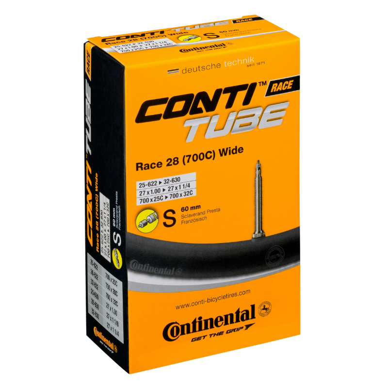 CHAMBRE A AIR VELO 700 X 25-28 CONTINENTAL VALVE PRESTA OBUS DEMONTABLE 60MM (COMPATIBLE 700 X 32)