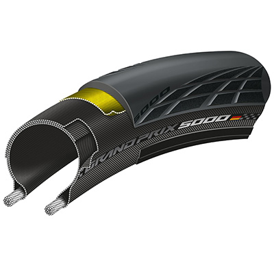 PNEU ROUTE 700 X 25 CONTINENTAL GRAND PRIX 5000 NOIR TS (25-622)  -GP5000-