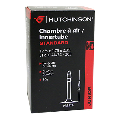 CHAMBRE A AIR VELO 12 1-2 X 1.75 HUTCHINSON VALVE PRESTA 32MM 80G