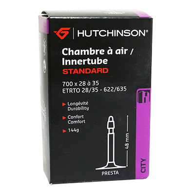 CHAMBRE A AIR VELO 700 X 28 - 35 HUTCHINSON VALVE PRESTA 48MM 144G