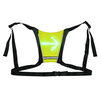 VESTE-GILET-BAUDRIER SECURITE AVEC SIGNALISATION INTEGREE 48 LEDS AVEC INDICATEUR DIRECTION ET TELECOMMANDE CINTRE SANS FIL (H20XL20CM)  RECHARGEABLE USB