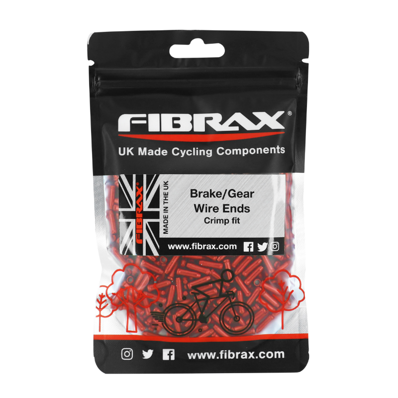 EMBOUT DE CABLE DERAILLEUR-FREIN FIBRAX 1,5-1,8MM ROUGE (SACHET DE 500)