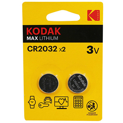 PILE BOUTON CR2032 KODAK LITHIUM 3V (VENDU PAR 2)