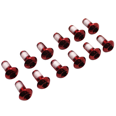 VIS DE FIXATION DISQUE DE FREIN DIAM 4X10MM TORX T25 ROUGE (12 PIECES)