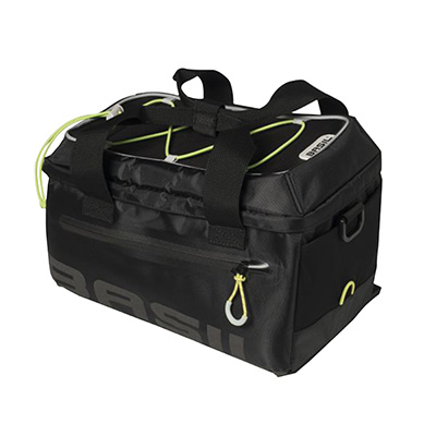 SACOCHE ARRIERE VELO TRUNKBAG BASIL MILES 7L NOIR (FIXATION SUR PORTE BAGAGE) WATERPROOF (21X32X19CM)