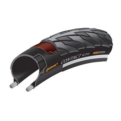 PNEU VTT URBAIN 26 X 1.75 CONTINENTAL CONTACT NOIR TR (47-559) FLANC REFLEX COMPATIBLE VAE