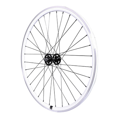 ROUE ROUTE - FIXIE PATIN P2R BLANC AVANT AVEC ECROUS JANTE 17C PROFIL 28MM