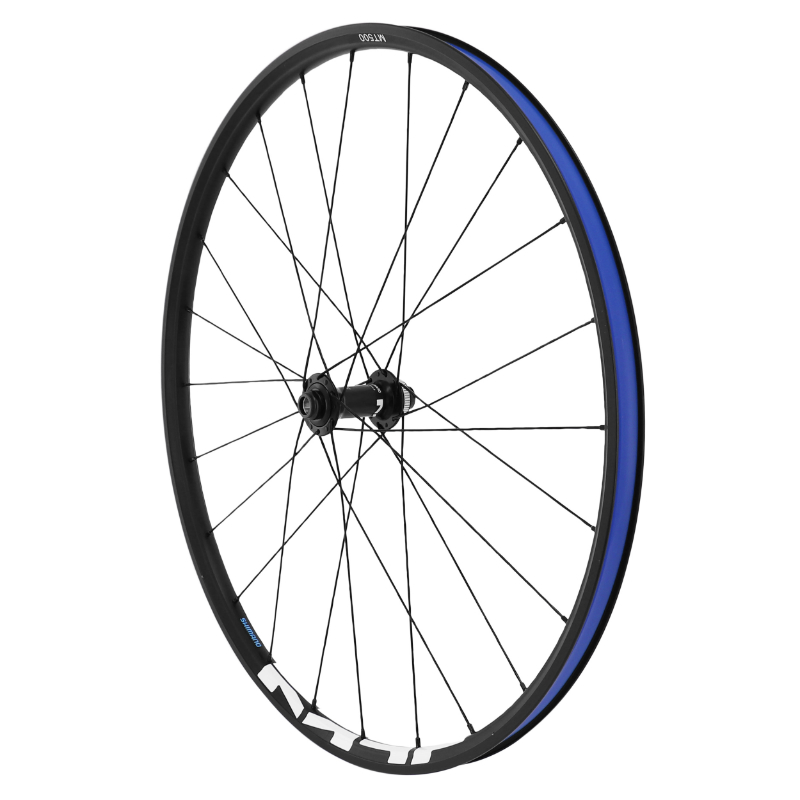 ROUE VTT DISQUE 27.5\" SHIMANO MT500 BOOST CENTERLOCK AVANT NOIR AXE TRAVERSANT 15-110 JANTE 24C