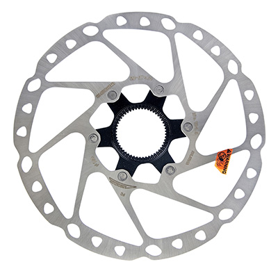 DISQUE DE FREIN VTT CENTERLOCK SHIMANO 180MM DEORE-SLX RT64 AVEC CONTRE ECROU (MONTAGE ATELIER)