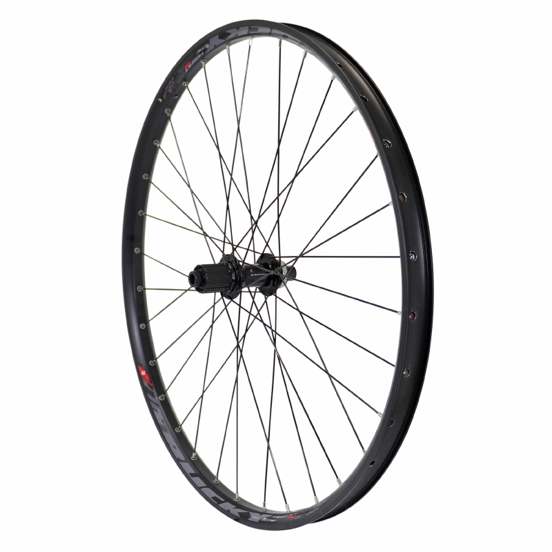 ROUE VTT DISQUE 27.5" TRUCKY 30 TUBELESS READY ARRIERE CENTERLOCK NOIR MOYEU SHIMANO TC500 11-10V AXE TRAVERSANT 12-142 JANTE 30C 32 RAYONS