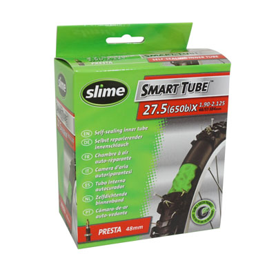 CHAMBRE A AIR VELO 27.5 X 2.00-2.40 SLIME VALVE PRESTA OBUS DEMONTABLE AVEC LIQUIDE ANTI-CREVAISON