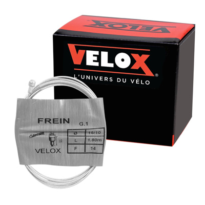 CABLE DE FREIN ROUTE VELOX GALVA  1,80M  (BOITE DE 25 CABLES) 15-10 14FILS