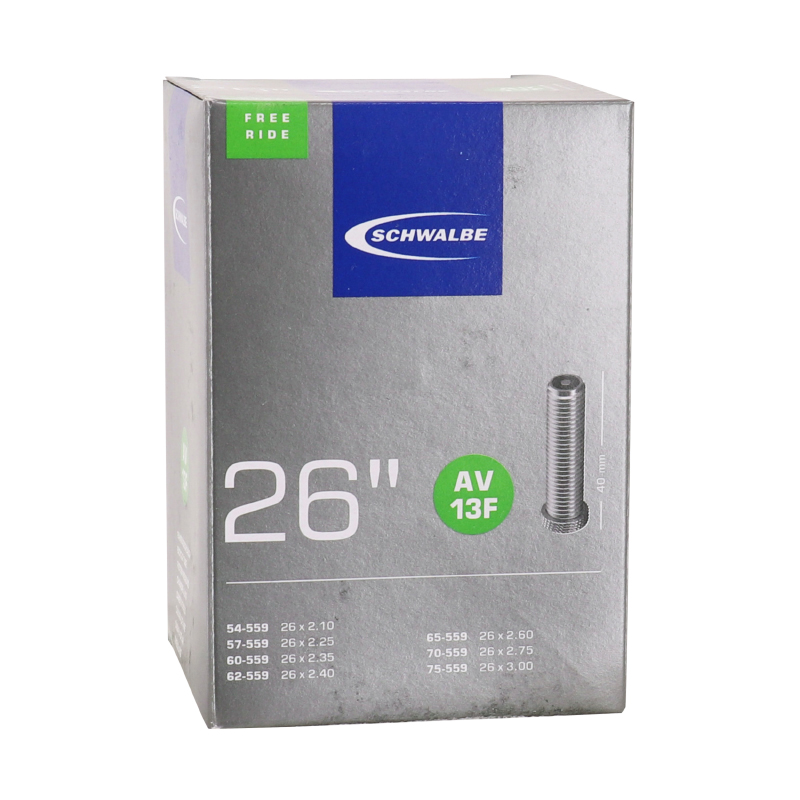 CHAMBRE A AIR VELO 26 X 2.10-3.00 SCHWALBE VALVE STANDARD 40MM TOUT ALU (AV13F)