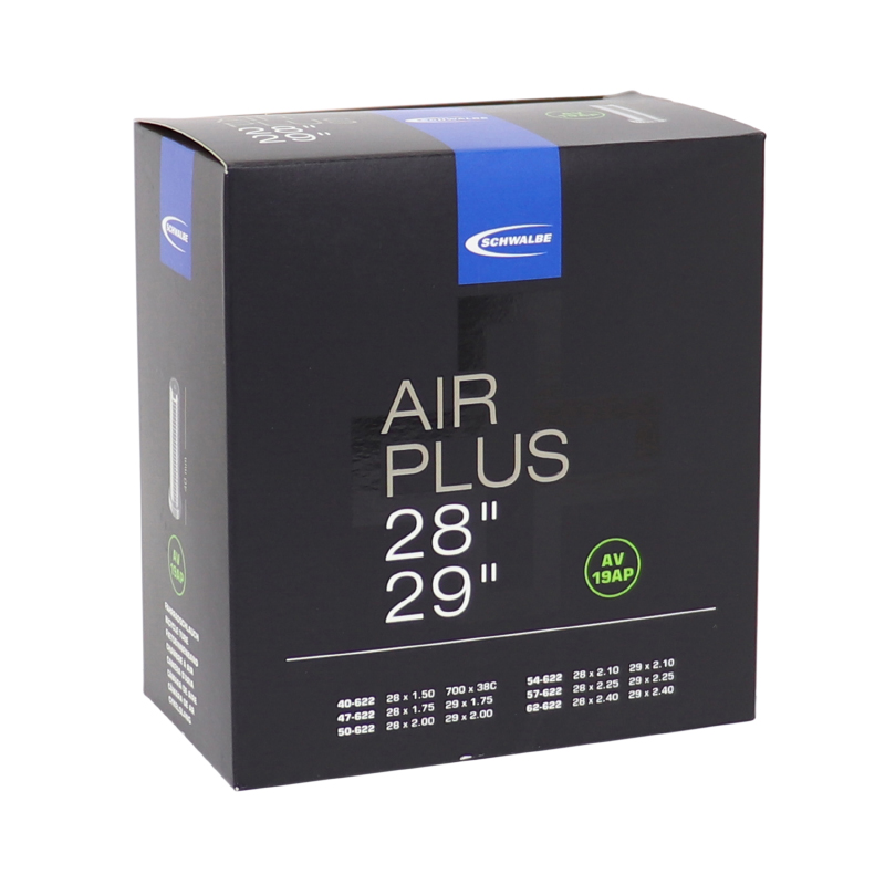 CHAMBRE A AIR VELO 29 X 1.75-2.40 ET 700 X 40-60 SCHWALBE AIR PLUS RENFORCE VALVE ALU STANDARD (AV19AP)