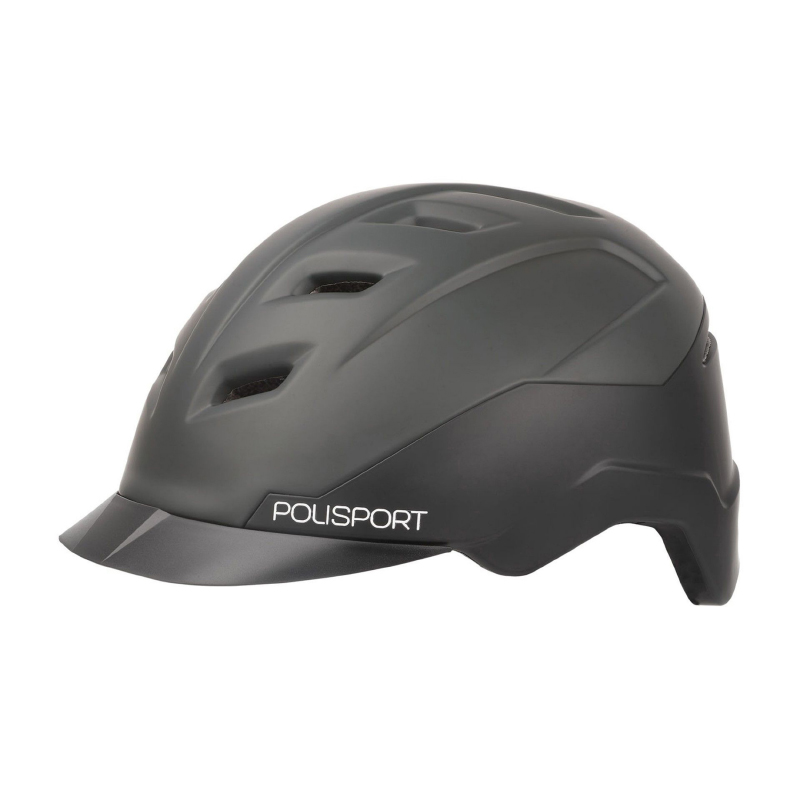 CASQUE VELO CITY ADULTE POLISPORT E CITY NOIR-GRIS TAILLE 58-61 SYSTEM QUICK LOCK