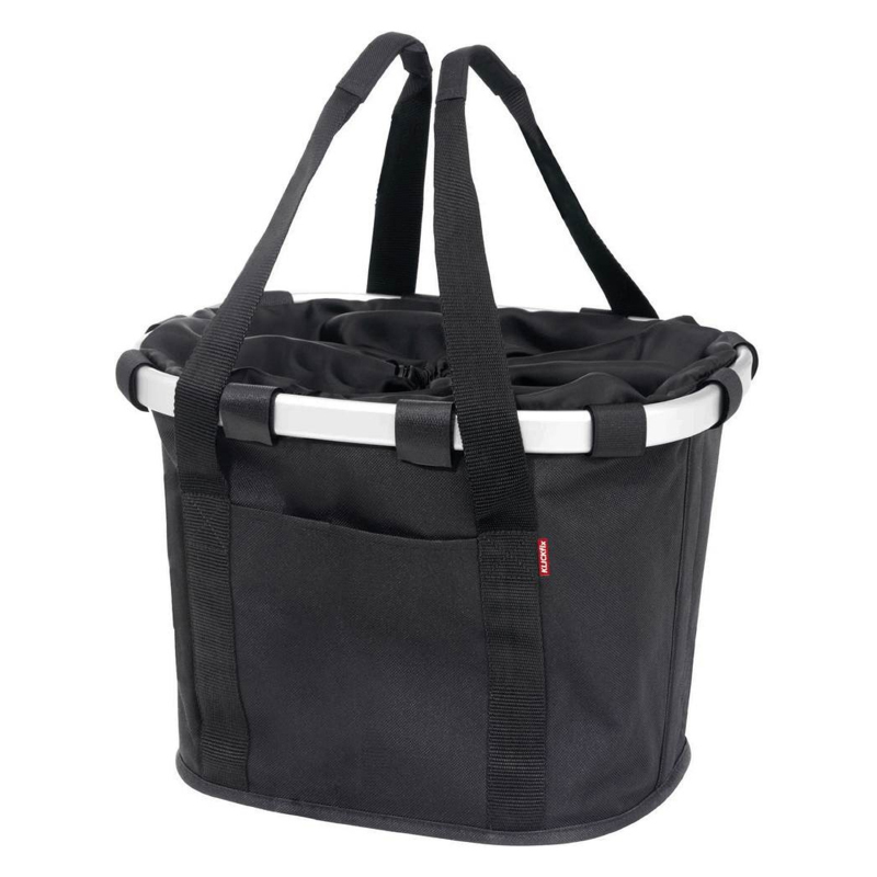 PANIER AVANT TOILE KLICKFIX BIKEBASKETS NOIR FIXATION SUR CINTRE 15L (35X28X26CM) (LIVRE SANS FIXATION)