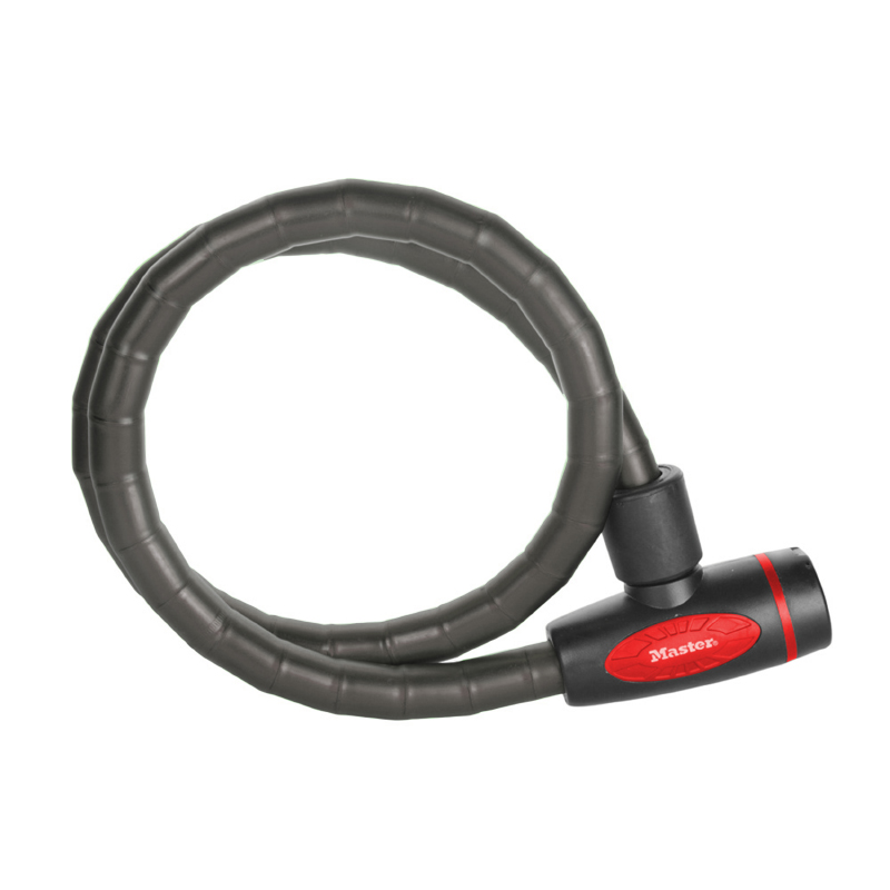 ANTIVOL VELO - TROTTINETTE CABLE ARTICULE A CLE MASTERLOCK DIAM 18MM L 1M NOIR  LIVRE AVEC 4 CLES - NIVEAU SECURITE 7