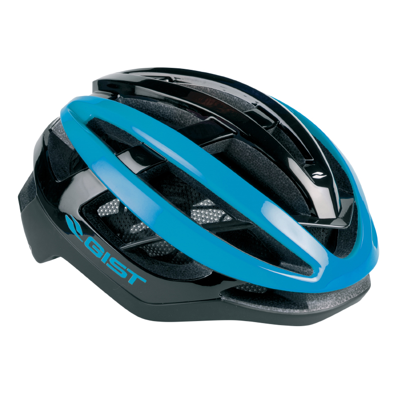 CASQUE VELO ADULTE GIST ROUTE SONAR NOIR-BLEU FULL IN-MOLD TAILLE 54-59 REGLAGE MOLETTE