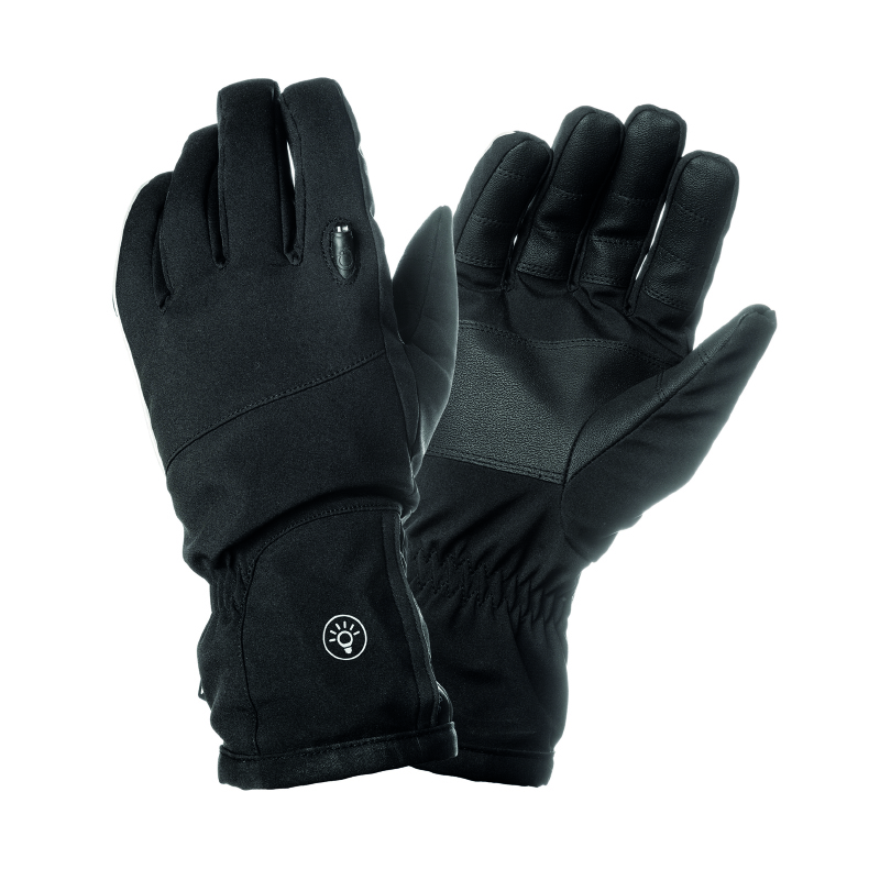 GANTS VELO CITY LONG TUCANO LUX NOIR TAILLE  M AVEC ECLAIRAGE LED USB INTEGRE  (PAIRE SUR CARTE)