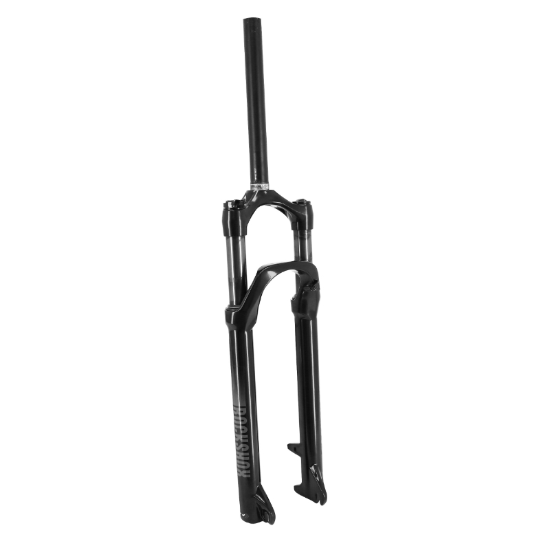 FOURCHE VTT 29 " ROCKSHOX JUDY SILVER TK SOLO AIR NOIR POUR FREIN A DISQUE PIVOT DROIT 1"1-8-28,6 EXTERIEUR REGLABLE-BLOCABLE DEB. 100MM AVEC POPLOCK - ROUE BLOCAGE RAPIDE