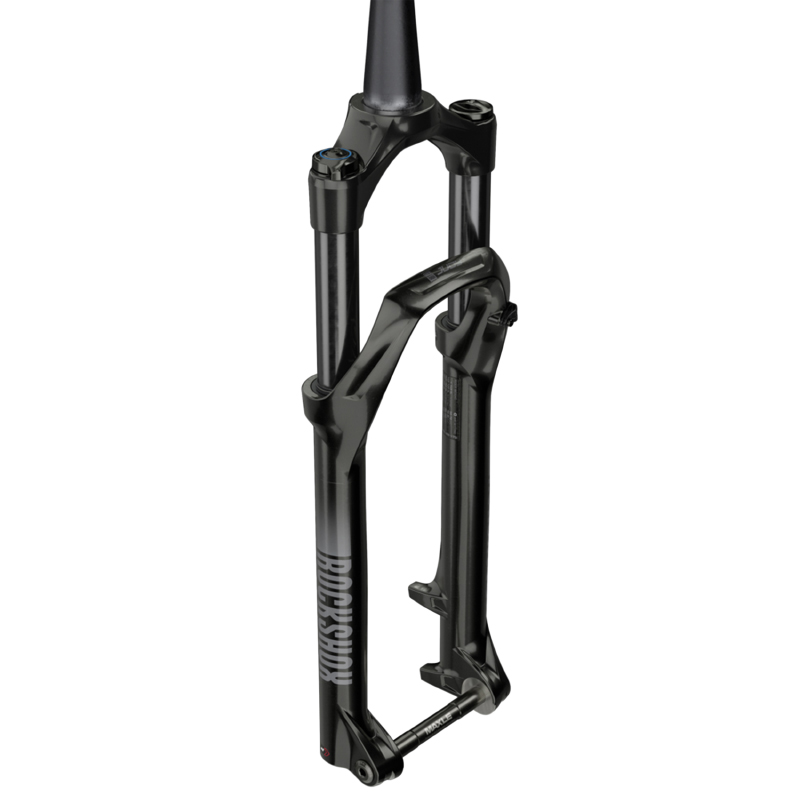 FOURCHE VTT 27.5 " ROCKSHOX JUDY SILVER TK SOLO AIR NOIR POUR FREIN A DISQUE (CONE 39.8MM EN BAS) PIVOT CONIQUE LISSE 1"1-8-28,6 AVEC AXE TRAVERSANT BOOST 15X110 EXTERIEUR REGLABLE-BLOCABLE DEB. 120MM