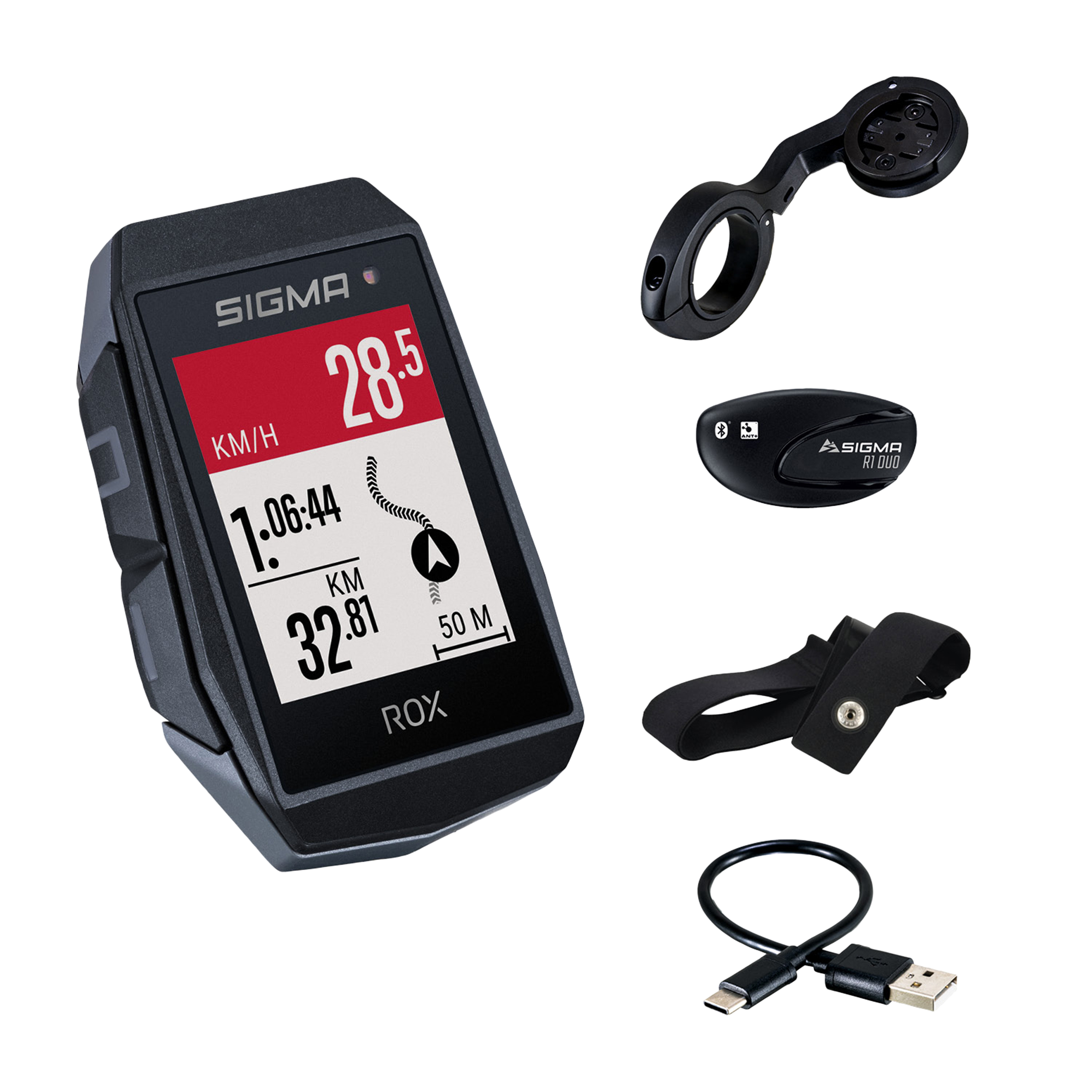 COMPTEUR SIGMA ROX11.1 EVO GPS NOIR AVEC CARDIO ET  ALTIMETRE