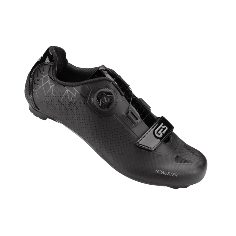 CHAUSSURE ROUTE GES ROADSTER2 NOIR T38 FIXATION MICROCLIP ATOP-VELCRO COMPATIBLE LOOK-SHIMANO (PAIRE)