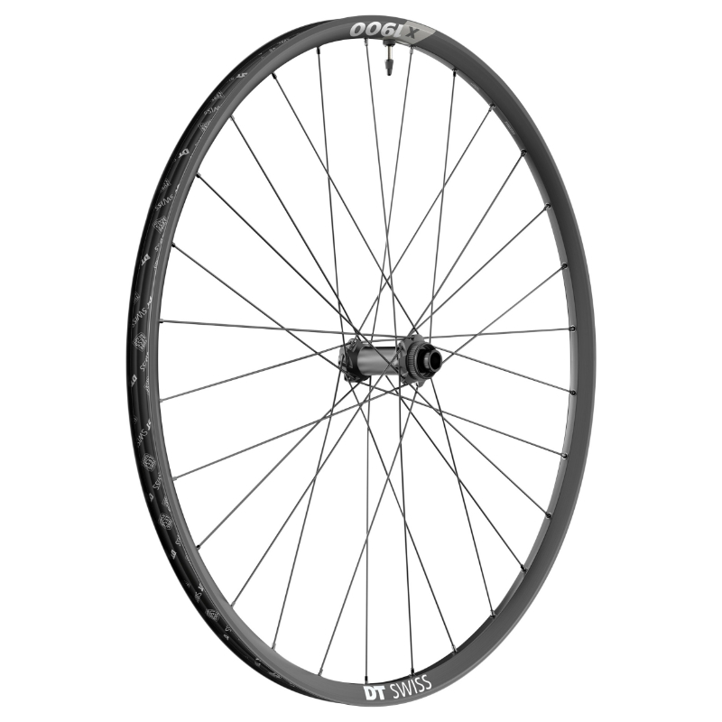 ROUE VTT DISQUE 29\" DT SWISS X1900 BOOST CENTERLOCK TUBELESS READY AVANT NOIR COMPATIBLE AXE TRAVERSANT 15-110 - JANTE 25C - RESISTE POIDS 110KGS