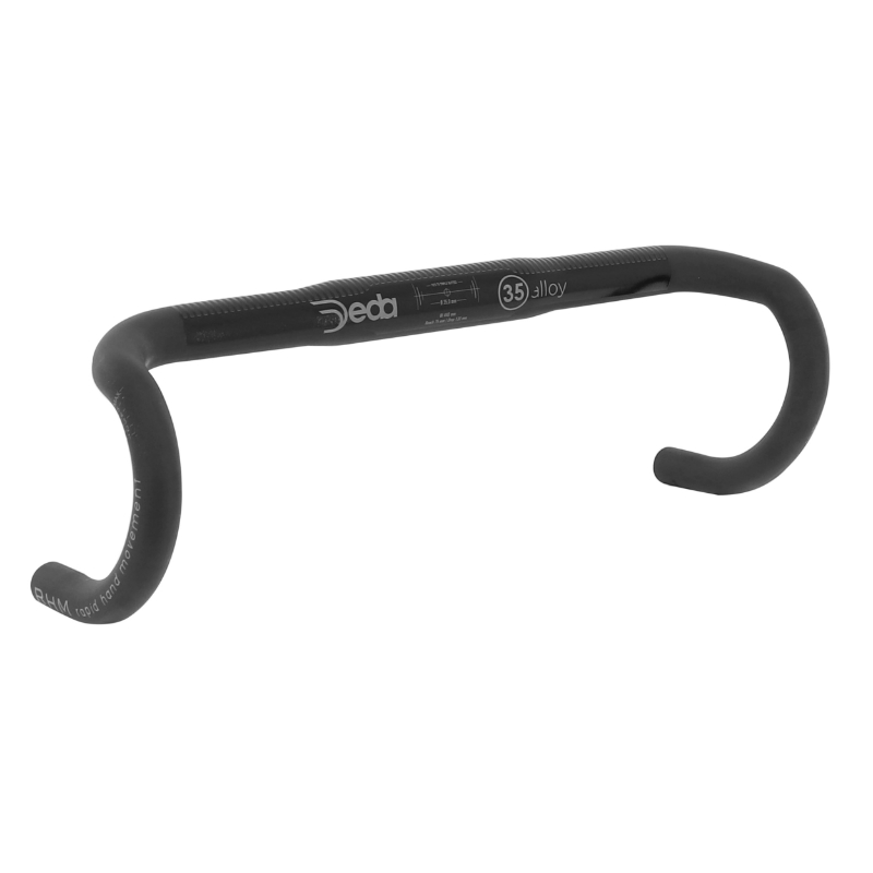 CINTRE ROUTE DEDA M35 ALU NOIR L 44 EXTERIEUR (AXE-AXE 42CM) POUR POTENCE 35MM