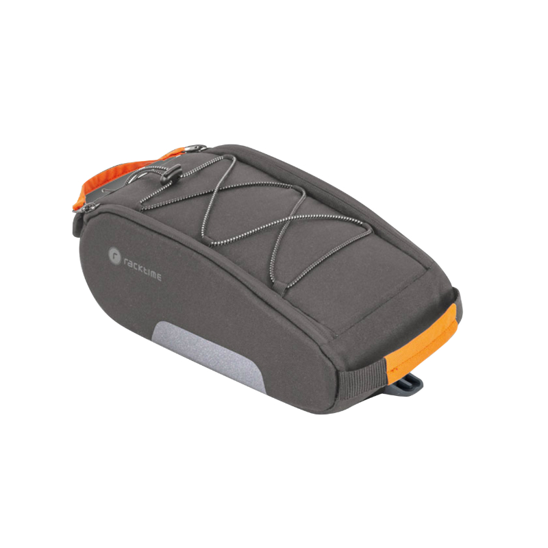 SACOCHE ARRIERE VELO RACKTIME YOSHI GRISE FIXATION PORTE BAGAGE (L 30CM X L 17CM X H 12CM) - COMPATIBLE SYSTEME RACKTIME SNAPIT