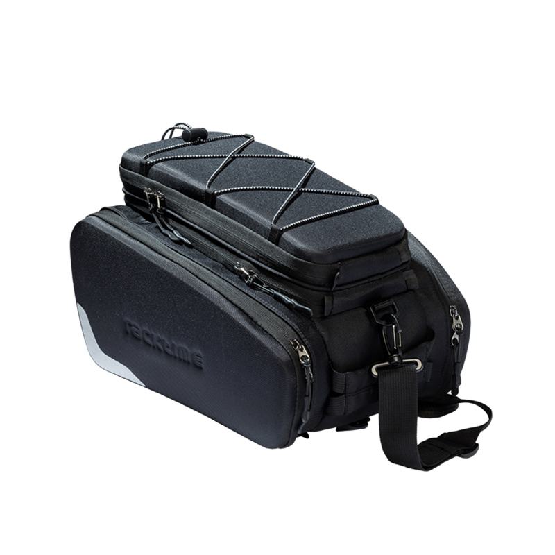 SACOCHE ARRIERE VELO RACKTIME ODIN NOIR FIXATION PORTE BAGAGE (L 37CM X L 24CM X H 24CM) - COMPATIBLE SYSTEME RACKTIME SNAPIT (AVEC SACOCHES LATERALE RABATABLES)